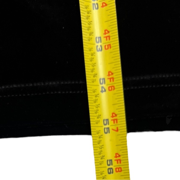 Black Velvet Long Cocktail Dress Slit Sleeveless Stretchy Vintage 90s Medium - Picture 8 of 11